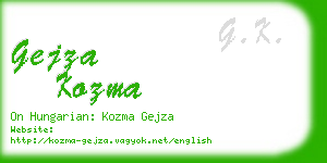 gejza kozma business card